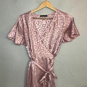 Metallic cheetah pink dress